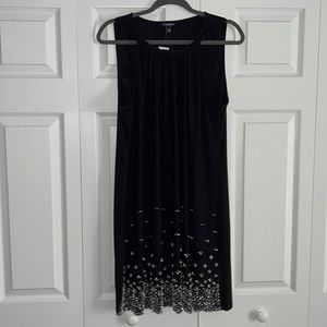 Roz & Ali Black Dress W Pearls and Rhinestones L